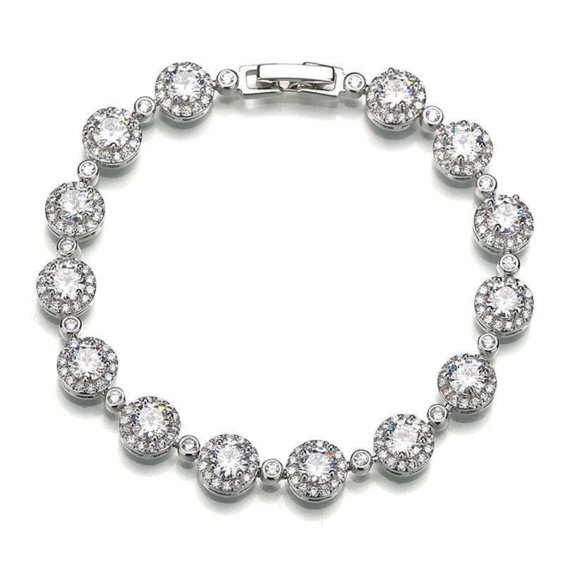 Armband Koppar Inlagd Zircon Girls Mode Micro Inlaid Smycken Present