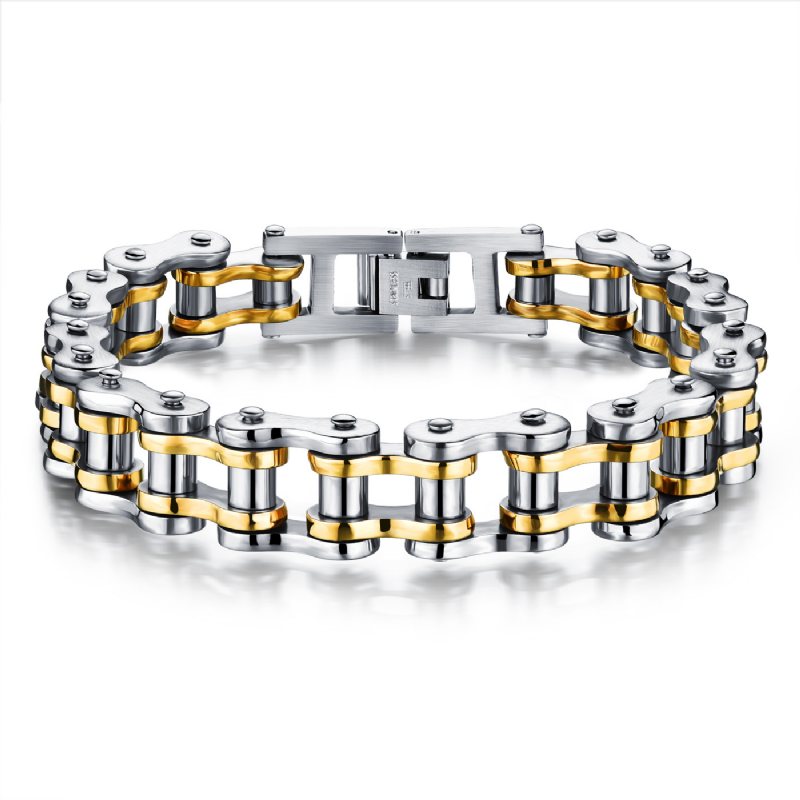 Armband Titanium Steel Herrarmband Rock Personality Motorcykelkedja Cykelarmband