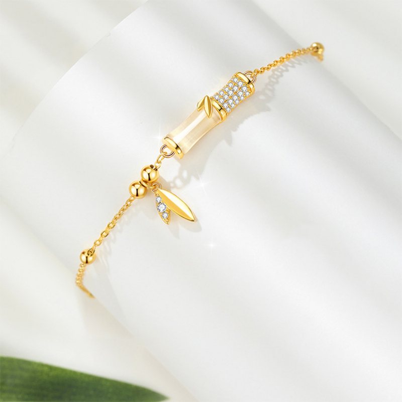 Nytt Bambuarmband S925 Sterling Silver Design Smycken