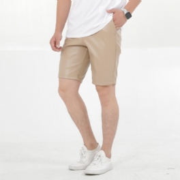 Sommar Tunna Stretch Färg Vita Shorts Fem Points För Män