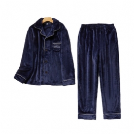Flanell Broderi För Mäns Tjocka Hemklädersdräkter