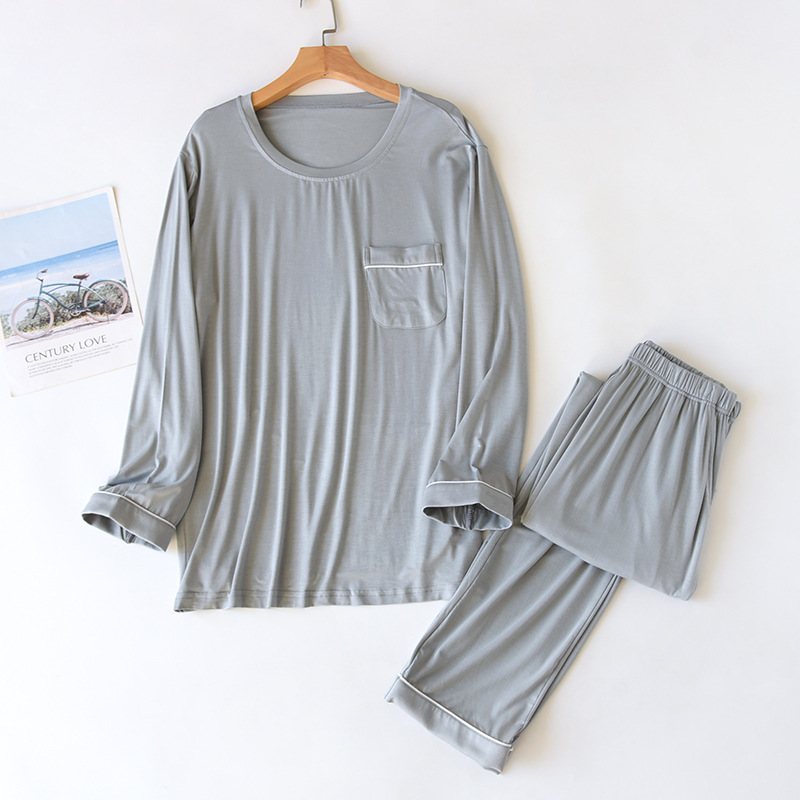 Herrpyjamas Långärmad Hemkläder Lösa Tunna Kostymer
