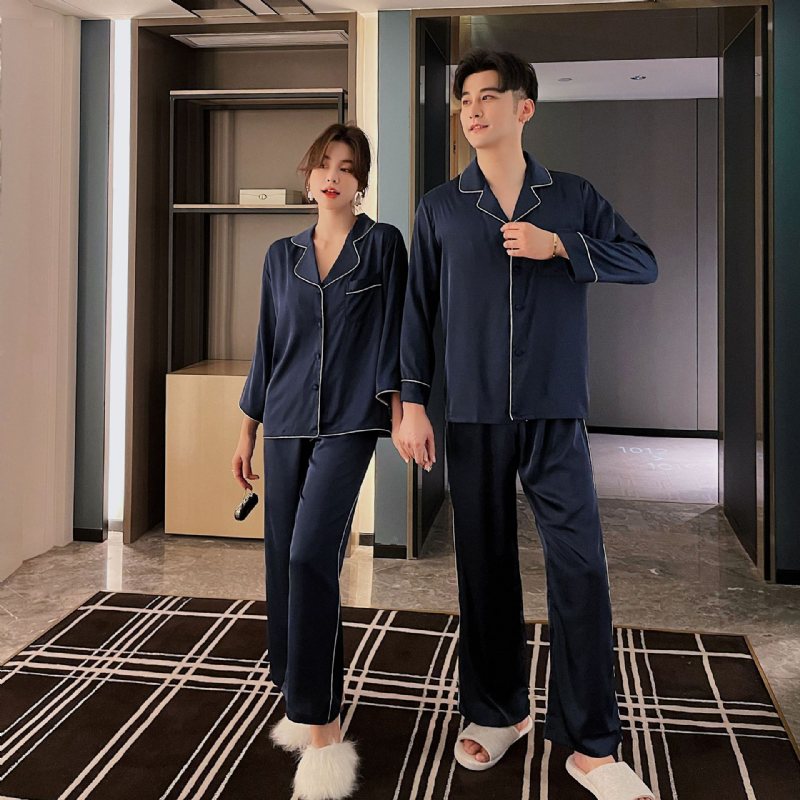 Herrpyjamas Långärmad Höstnya Hemkläder Löst Slag