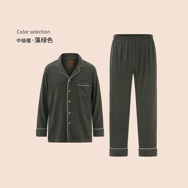 Loungewear-set För Män Casual Långärmat Lapelset