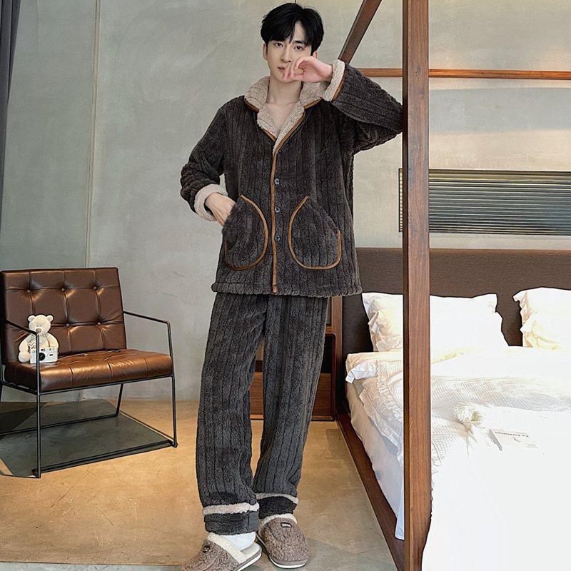 Pyjamas Herr Flanellslagsslag I Två Delar Hemkläder