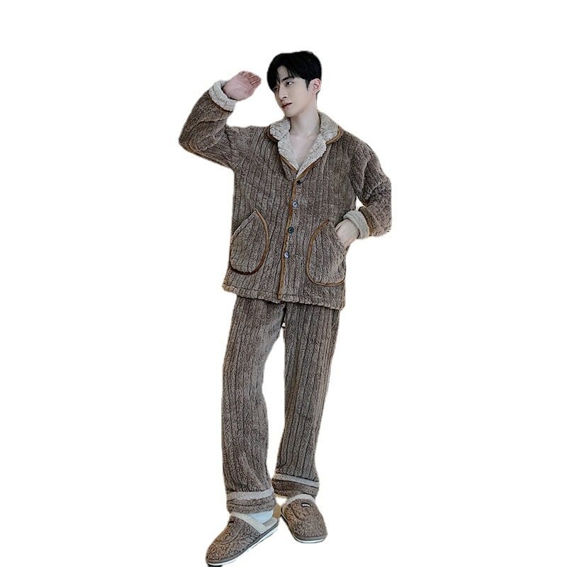 Pyjamas Herr Flanellslagsslag I Två Delar Hemkläder