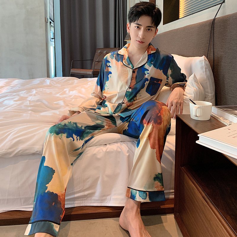 Pyjamas Långärmad Herr Loungewear-set För Män