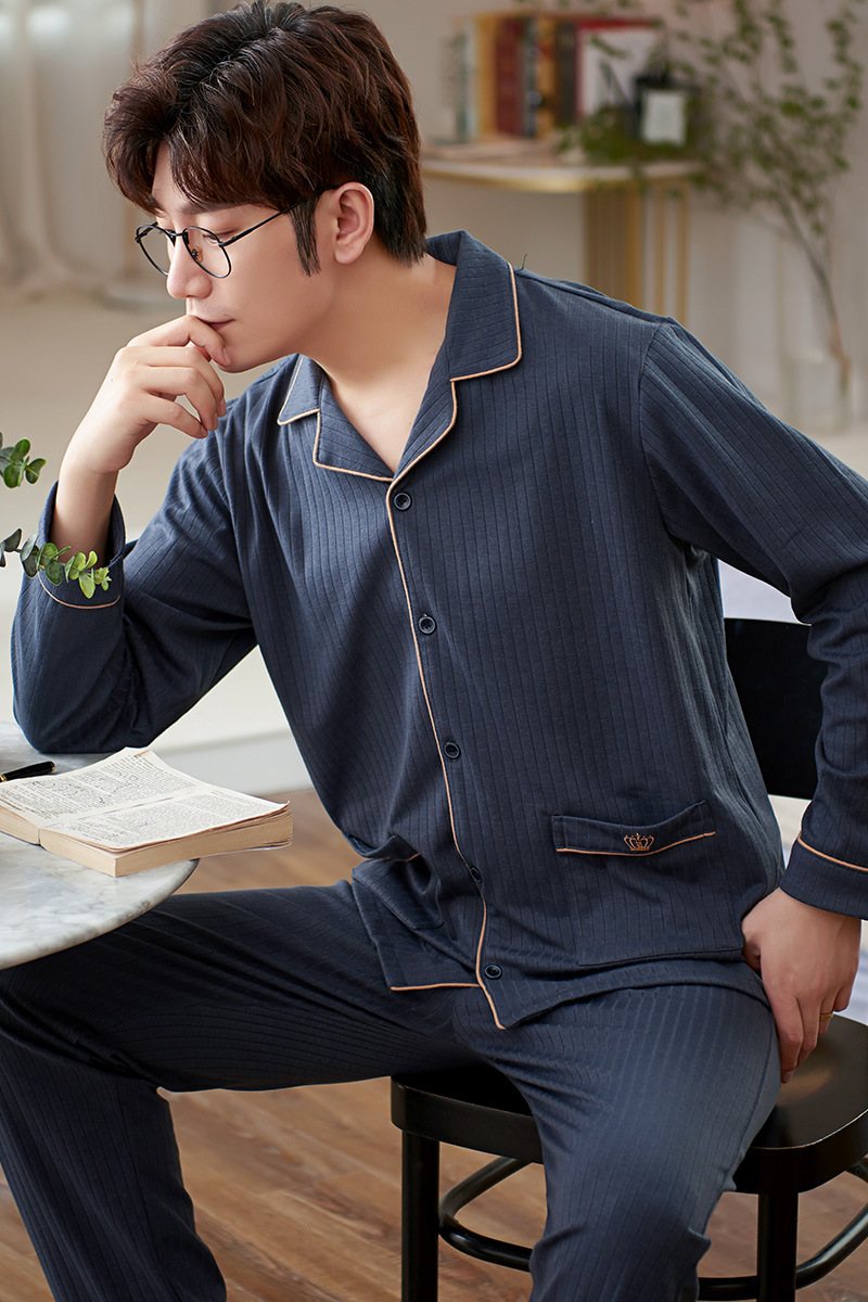 Pyjamas Långärmad Kostym För Män Med Tunn Sektion Hemkläder