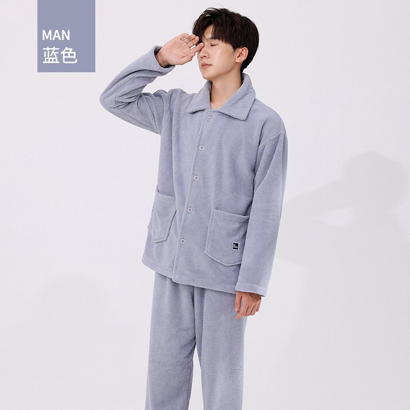 Pyjamas Långärmade Set För Män För Fritidshem Hemkläder