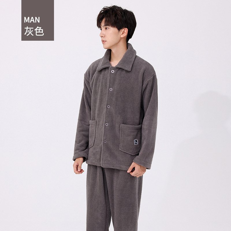 Pyjamas Långärmade Set För Män För Fritidshem Hemkläder