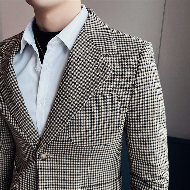 2024 Våren Blazers För Män Med Två Spännen Slim Fit
