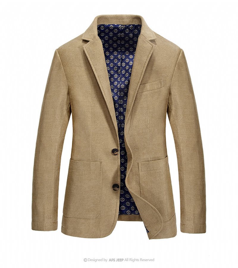 Casual Blazers För Män Jacka Vår Och Höst Enkelknäppta Tre Knappar