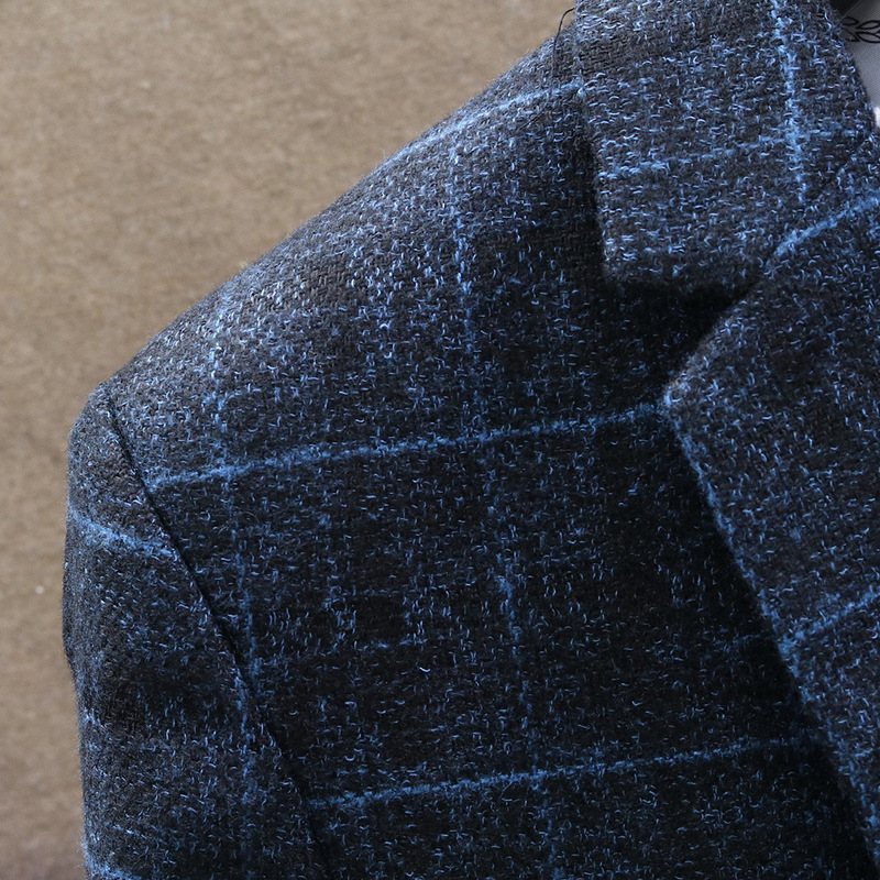 Casual Pläd Blazers Nya Bekväma Business Smal Formell Klänning En Rad Två Knappar
