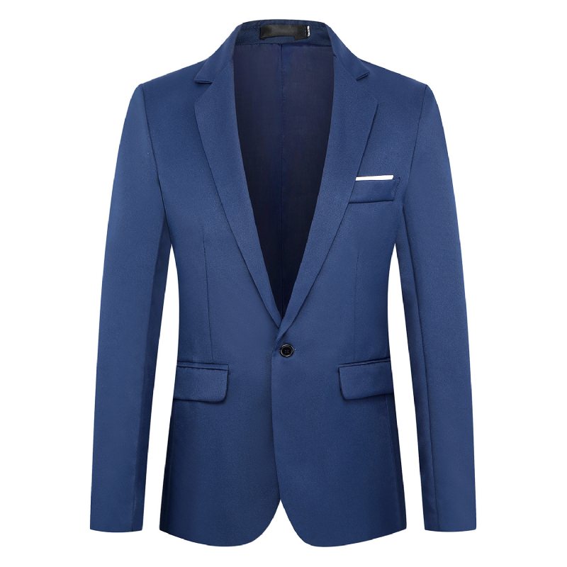Kavaj För Män Med Slim Fit Avslappnad Rutig Trend Enkel Rad En Knapp