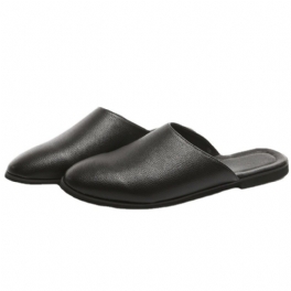 Tofflor Herr Sommar Trendiga Drag Slip-on Avslappnad Huvud Lädersandaler Herrsandaler