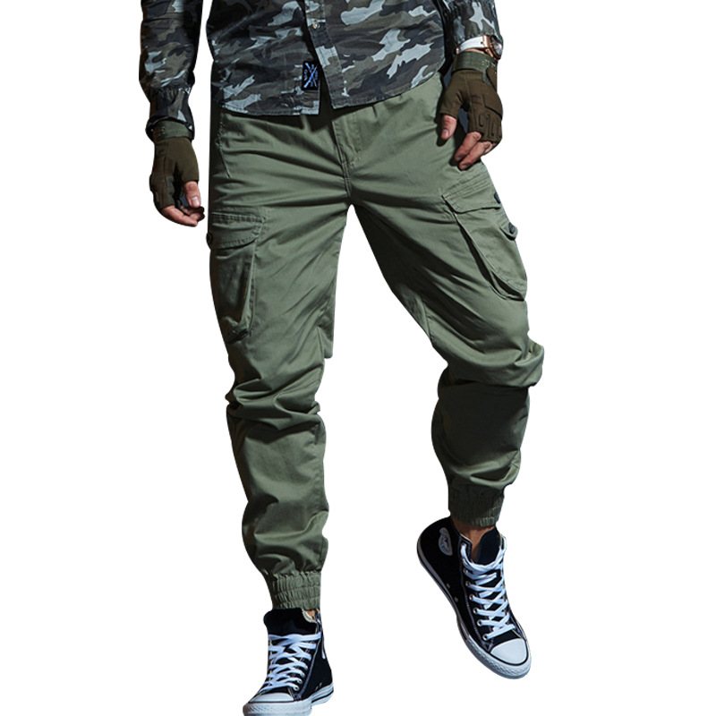 Casual Byxor För Män Slim Fit Camouflage Legged Multi Pocket Overall Sport