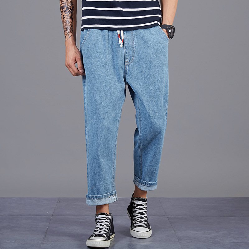 Jeans För Män Lösa Raka Ben Breda Ben