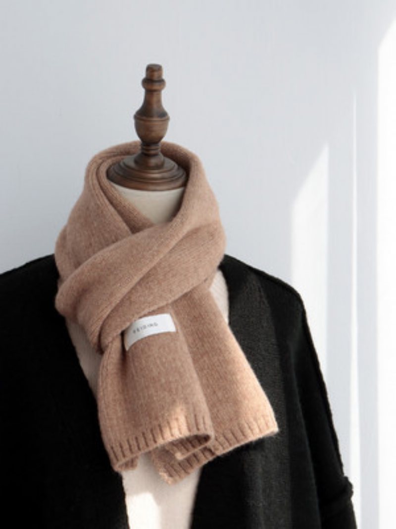 2024 Ny Scarf Dam Vinter Enfärgad Mode Brev Klistermärke Student Par