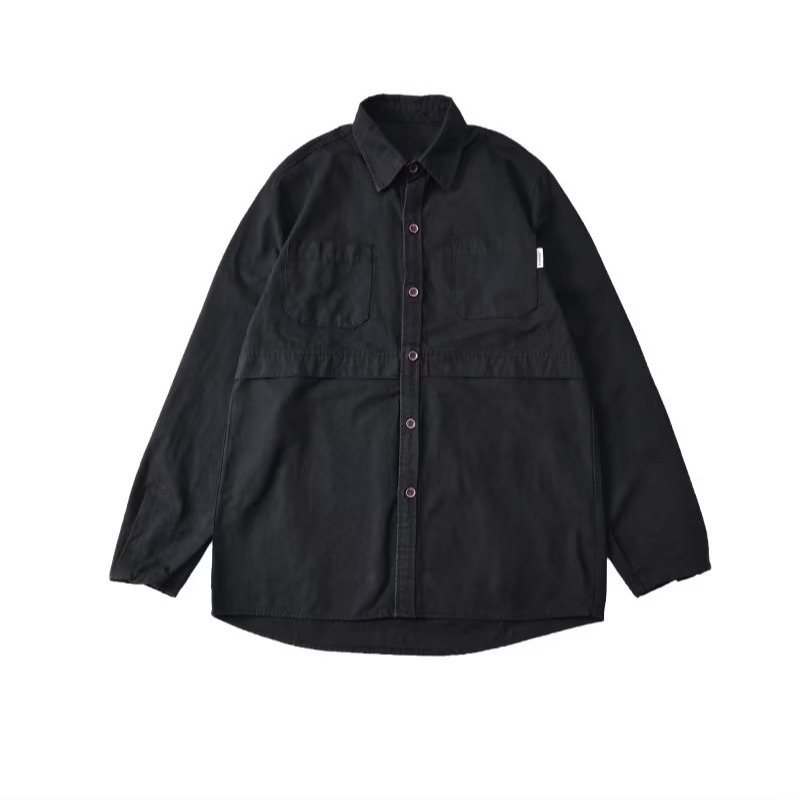 Långärmad Arbetsskjorta Herr Trendig Lös Retro Casual