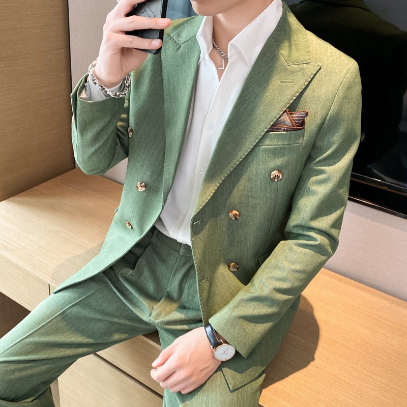 Casual Suit Herr Dubbelknäppt Enfärgad Jacka Slim Fit Handsome