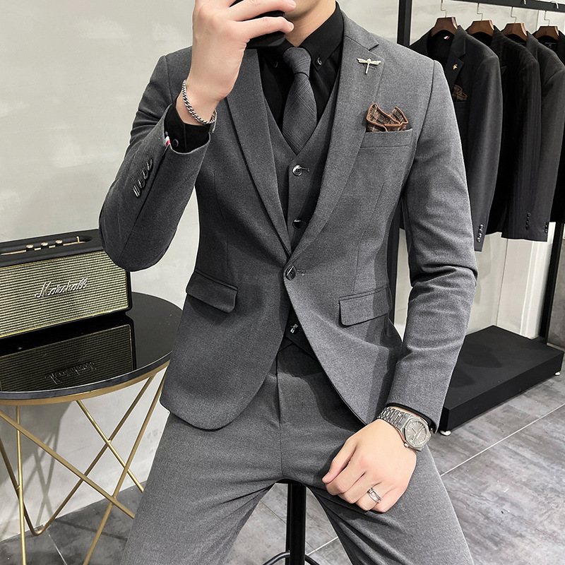 Herrkostymer Enfärgad 2024 Casual Fashion Tredelad Kostym Bröllopsklänning