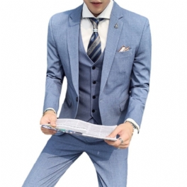 Kostymklänning Tredelad Kostym För Män Slim Fit Professionell Casual Coat