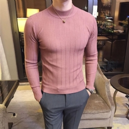 Herrstickade Halv Polohalsrandig Tröja Slim Fit Inside Trend