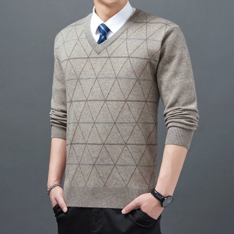 Herrtröja Gentleman Casual Top Inner Enfärgad Stickad Tröja