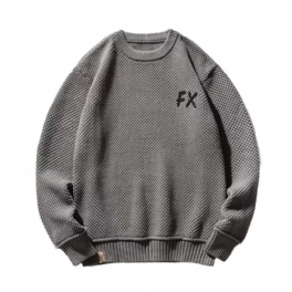 Retro Lös Stickad Tröja Herr Rund Hals Casual Trend