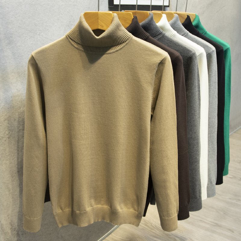 Skjortkrage Falsk Tvådelad Tröja Herr Långärmad Casual Stickad Business Inner Pullover