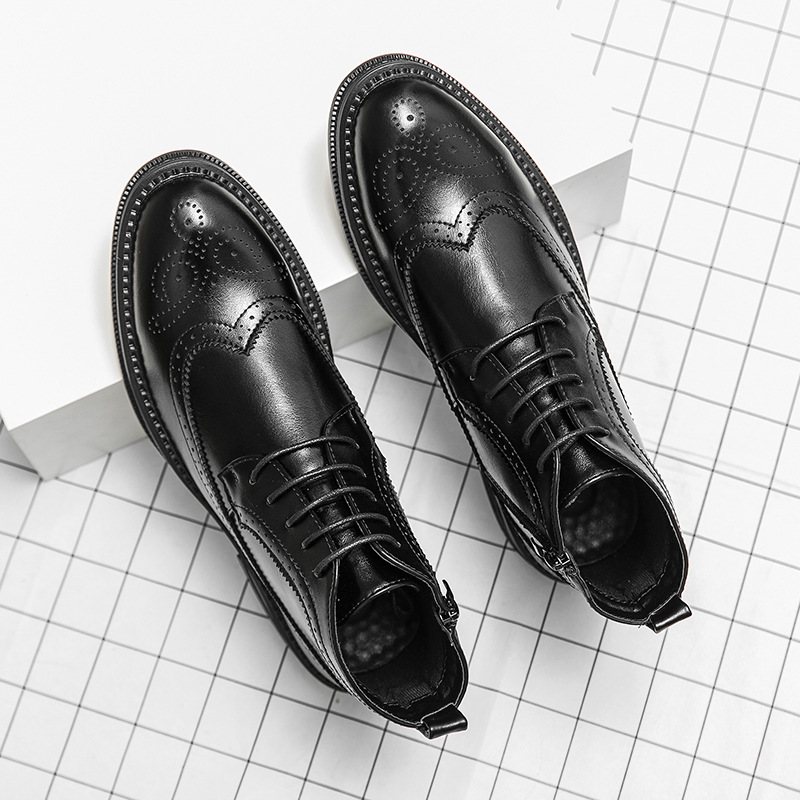 Höstens Nya Brogue Skor Män Martin Stövlar Mode Casual Dress