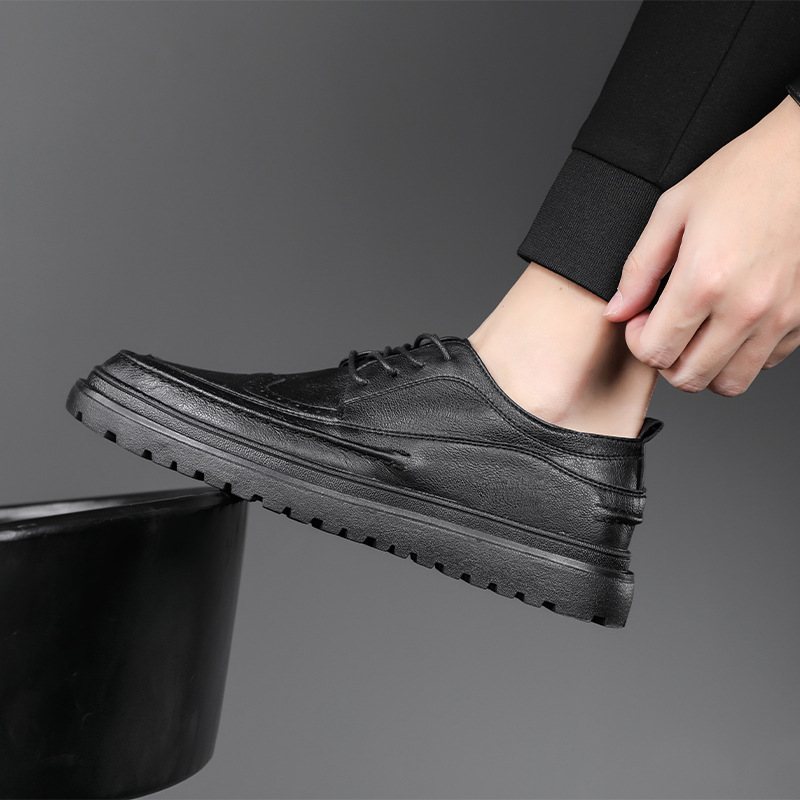 Nya Brogue Skor Herrskor Loafers Tjocksuliga Retro Formella Affärsmäns Herr Vardagsskor