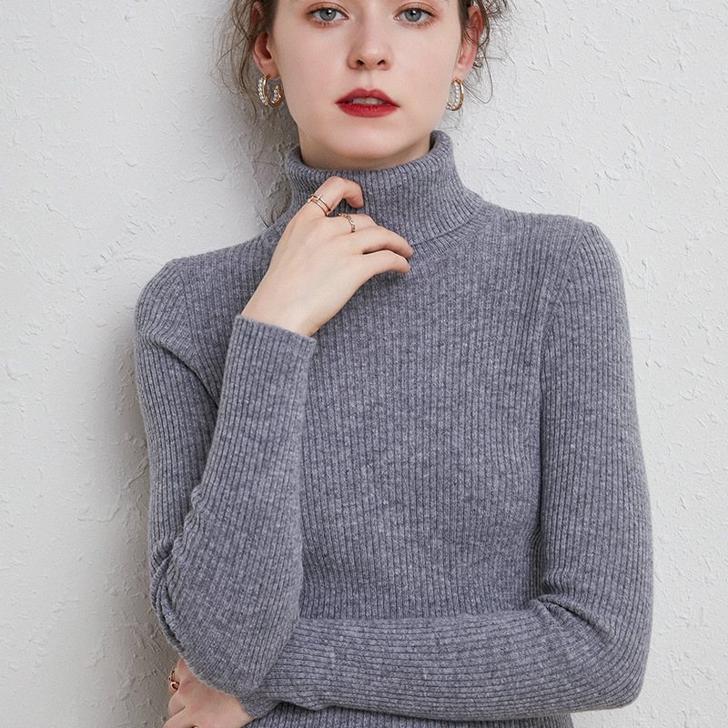 Höst Och Vinter Ny Stil Högslagströja Självodlingströja För Kvinnor Varm Pullover Stickad Tröja