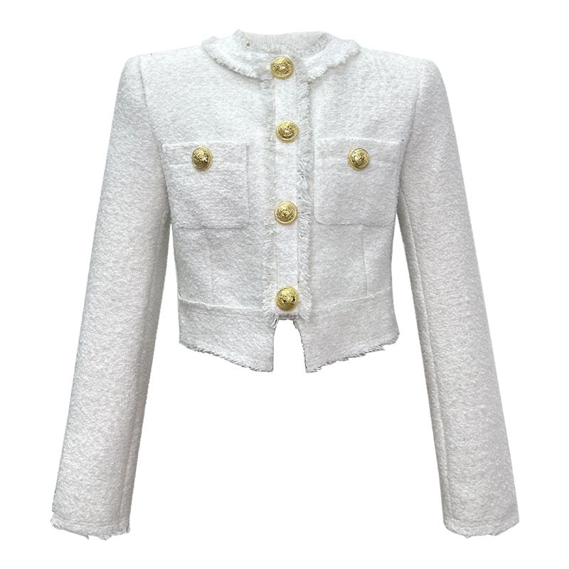2024 Mode Kort Topp Slim Fit Yllerock Kvinnor