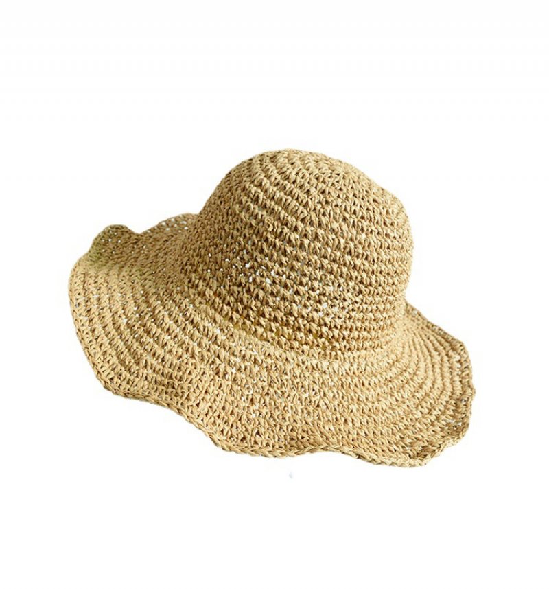Sommarhatt För Kvinnor Handvävd Halmhatt Vår Och Höst Utomhus Strandhatt Hopfällbar