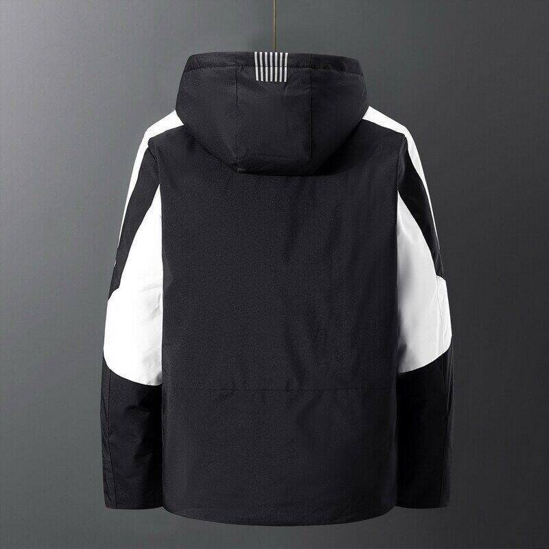 Mans Bomullsjacka Kort Mode Casual Hooded Warm