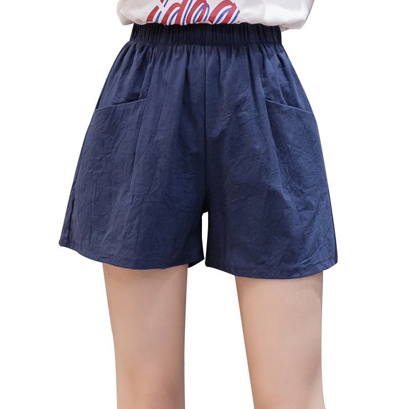 Dambomullshorts Höga Lösa Hot Pants Casual Tunn Sektion