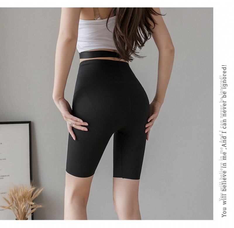 Fempunktshorts Dam Hög Midja Elastisk Yoga Fitness