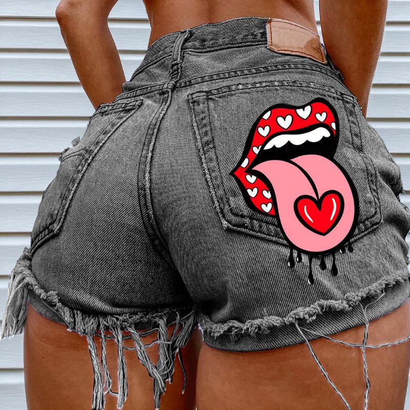 Jeansshorts Dam Ripped Fashion Four Seasons Street