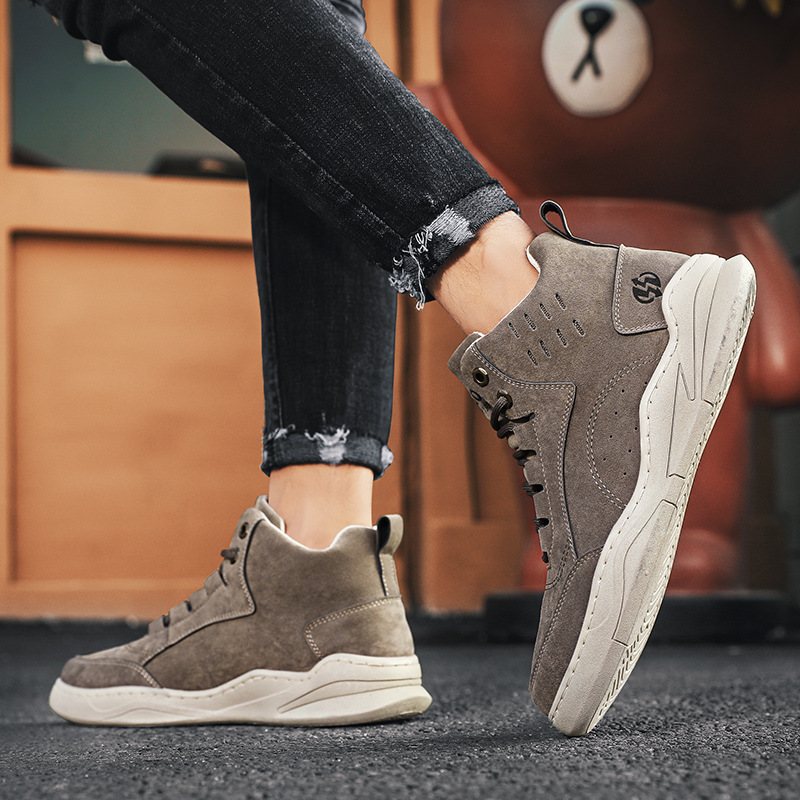 Herrskor 2024 Höst Och Vinter Nya High-top Sneakers Studenter Trendiga Skor Casual Sportskor Män