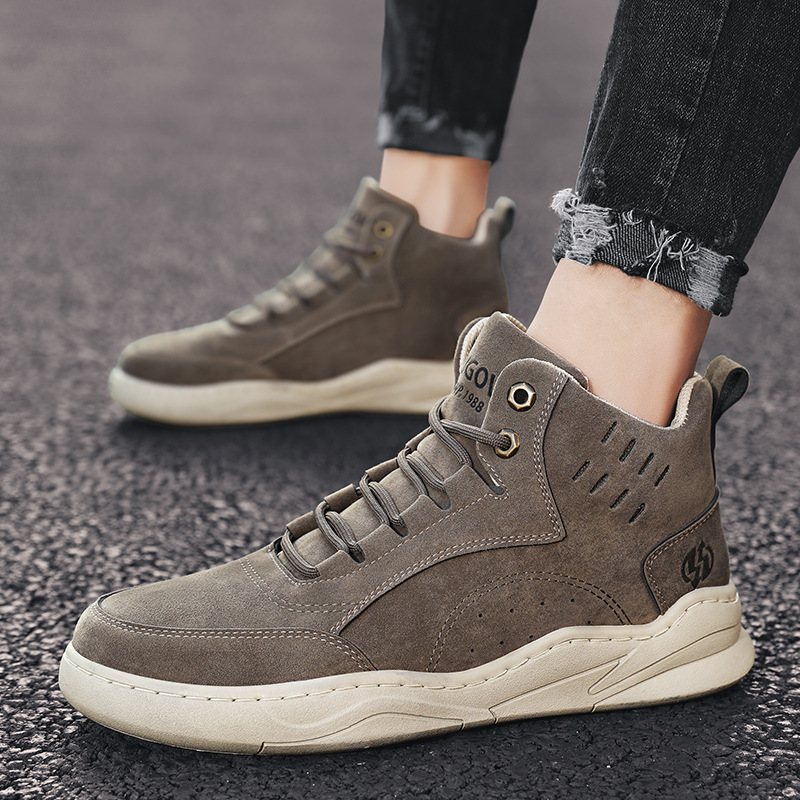Herrskor 2024 Höst Och Vinter Nya High-top Sneakers Studenter Trendiga Skor Casual Sportskor Män