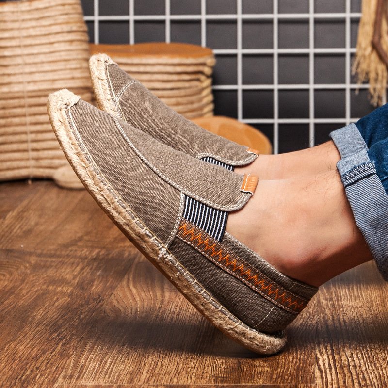Höstens Nya Mäns Casual Handgjorda Hampa Skor Par Espadrillor Andas