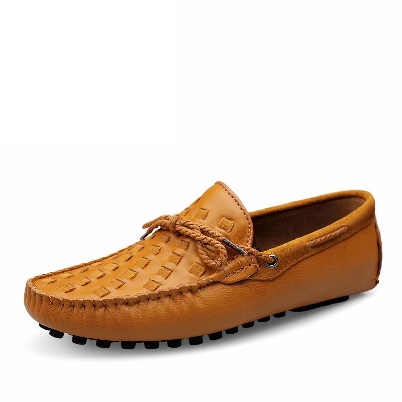 Kidney Bean Skor Herr Klänning Mjuk Sula Casual Loafer Ungdom Trendiga Utomhus Läder Herrskor