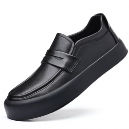 Loafers Herr Höst Nya Slip-on Kör Läder Mjuksulor Frostade Formell Skor Svarta Formella Företag Doudou