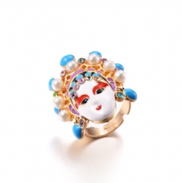 Peking Opera Kniv Madan Facebook Ring Kreativ Personlighet Söt Pekfinger Små Smycken