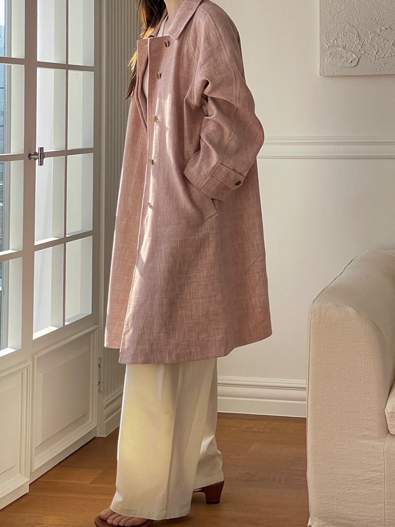 Klassisk Lapel-trenchcoat För Kvinnor 2024 Lös Enkelknäppt
