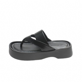 Tofflor Dam 2024 Sommar Nya Korsbälte Flip Flops Mode Tjockbottna Sandaler Strandsandaler