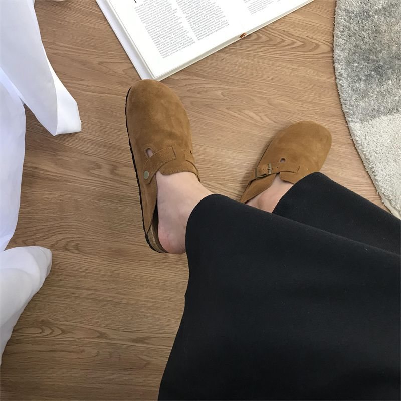 Dam Slip-on Baotou Spring New Frosted Burg Flat Muller