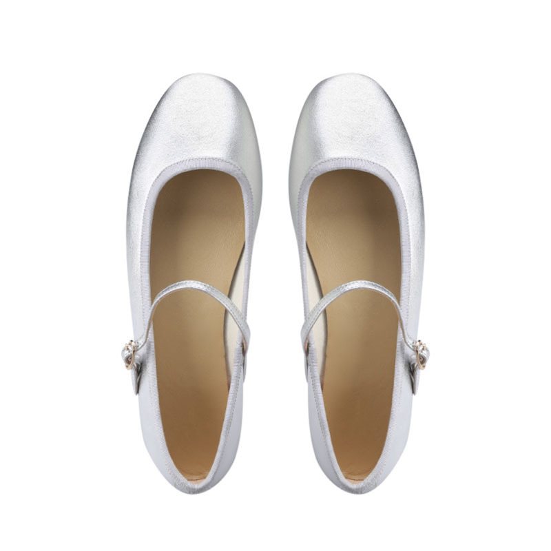 2024 Vår Och Höst Nytt One Word Bälte Doudou Skor Shallow Mouth Flat Balett Flats